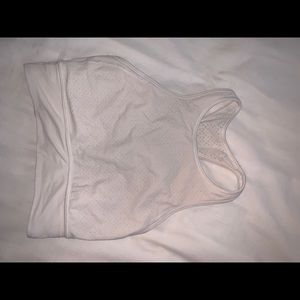 White lululemon high neck sports bra